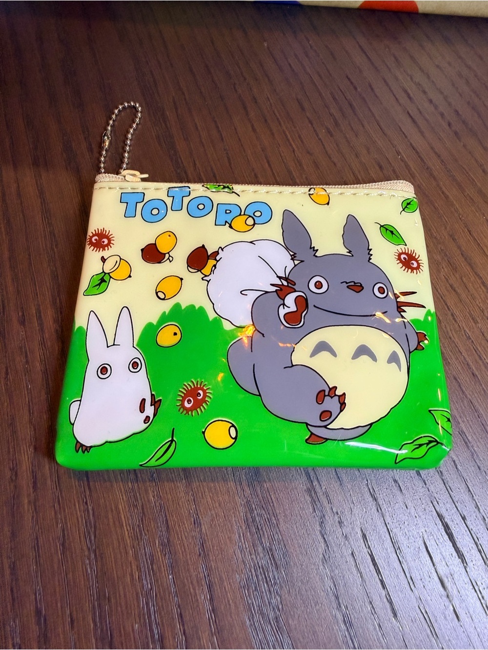 Studio Ghibli Totoro Zippered PVC Coin Pouch – Yellow and Green